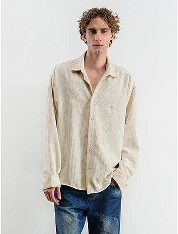 Camisa de gabardina extragrande con cierre de botones giesto
