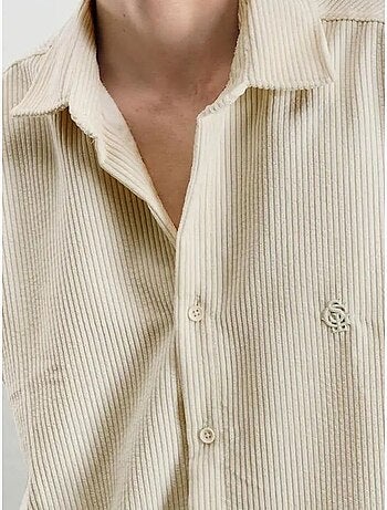 Camisa de gabardina extragrande con cierre de botones giesto