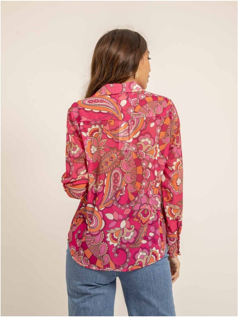 Camisa de gasa con motivos ONICHI Rosa - Kiabi