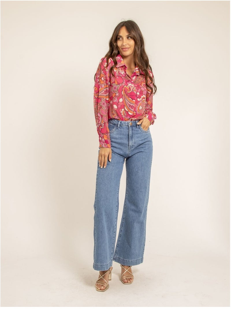 Camisa de gasa con motivos ONICHI Rosa - Kiabi