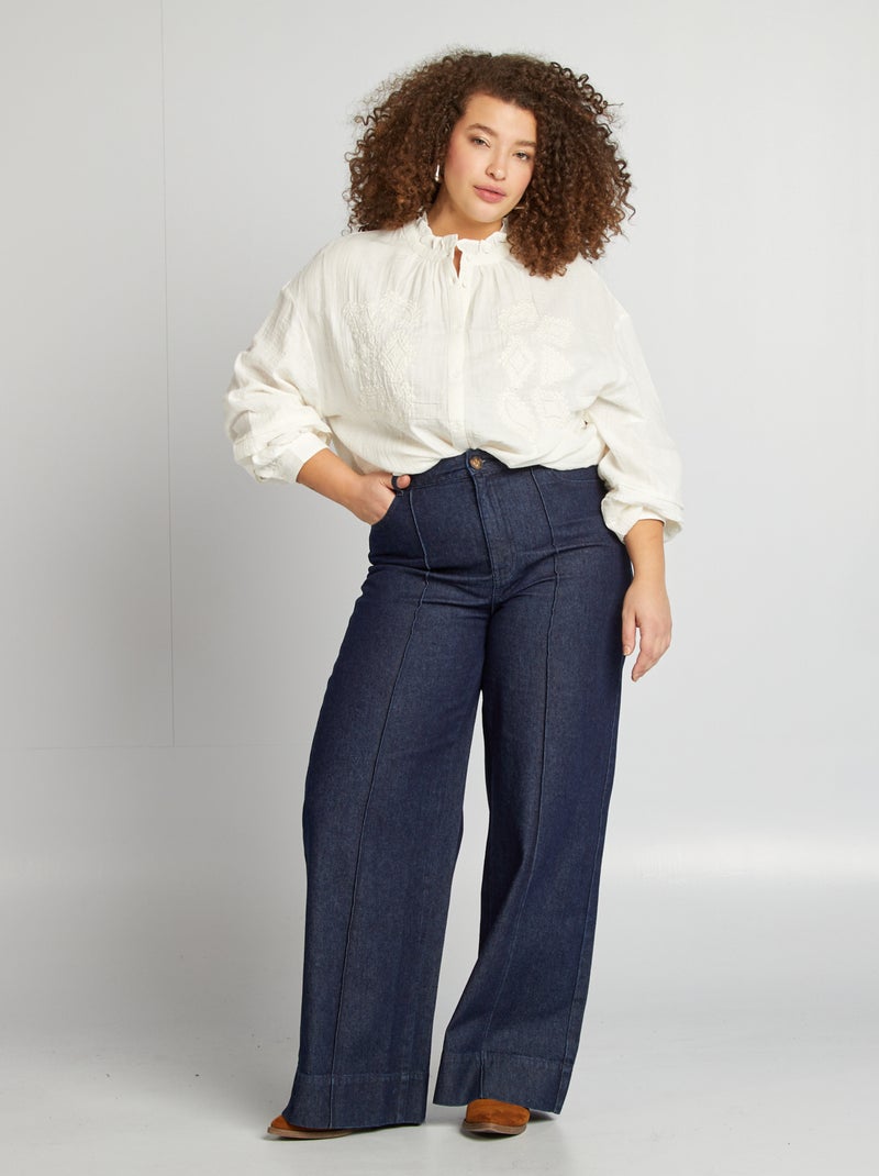 Camisa de gasa de algodón BEIGE - Kiabi