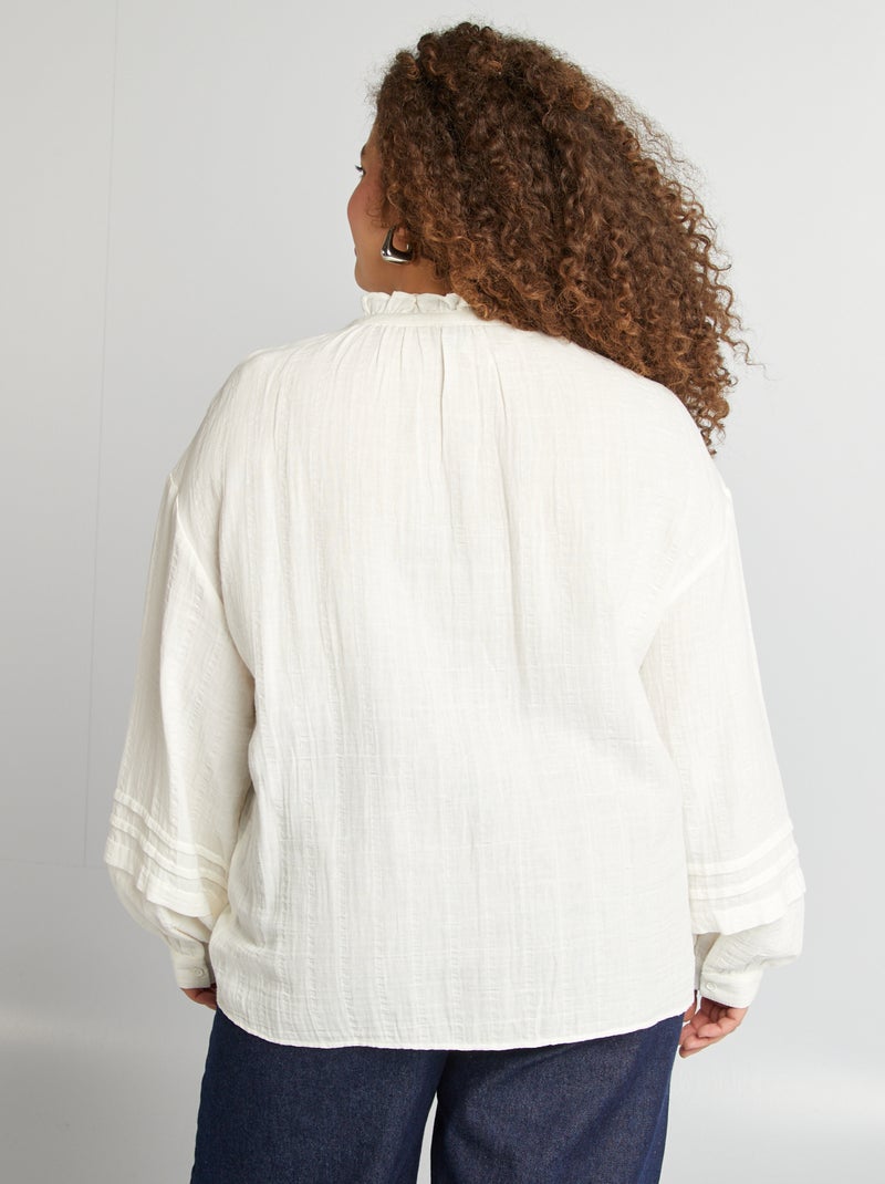 Camisa de gasa de algodón BEIGE - Kiabi