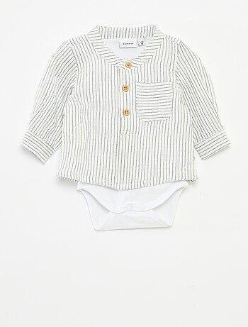 Camisa de gasa de algodón con body incorporado 'Name it'