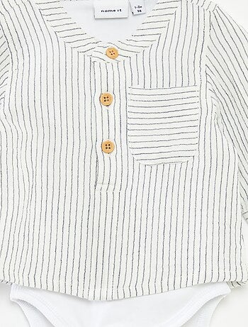 Camisa de gasa de algodón con body incorporado 'Name it'