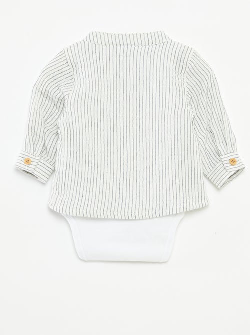 Camisa de gasa de algodón con body incorporado 'Name it' - Kiabi