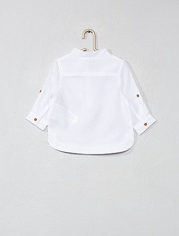 Camisa de gasa de algodón con cuello mao - Kiabi