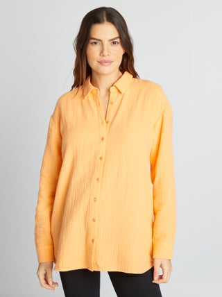Camisa de gasa de algodón de lactancia