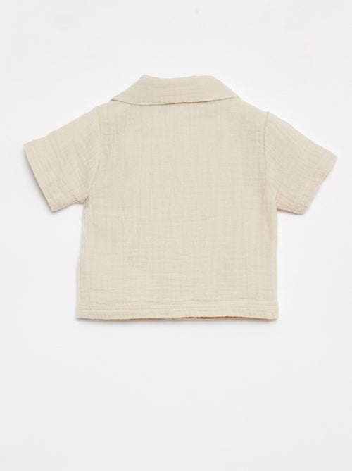 Camisa de gasa de algodón de manga corta 'Name it' - Kiabi