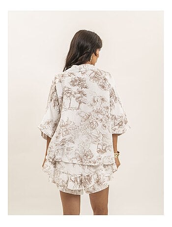 Camisa de gasa de algodón motivo toile de Jouy OLEA