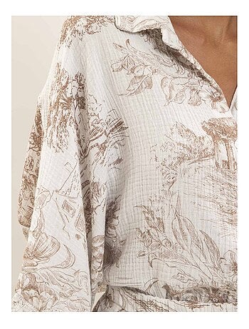 Camisa de gasa de algodón motivo toile de Jouy OLEA