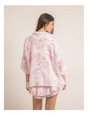 Camisa de gasa de algodón motivo toile de Jouy OLEA