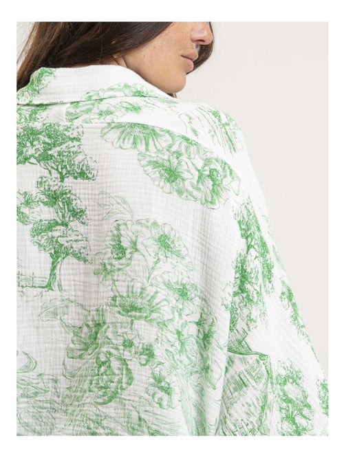 Camisa de gasa de algodón motivo toile de Jouy OLEA - Kiabi