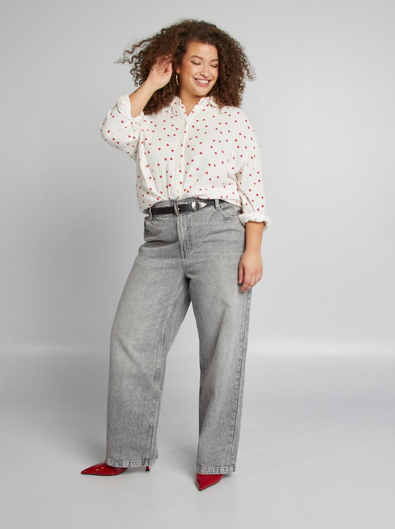 Camisa de gasa de algodón ROJO - Kiabi