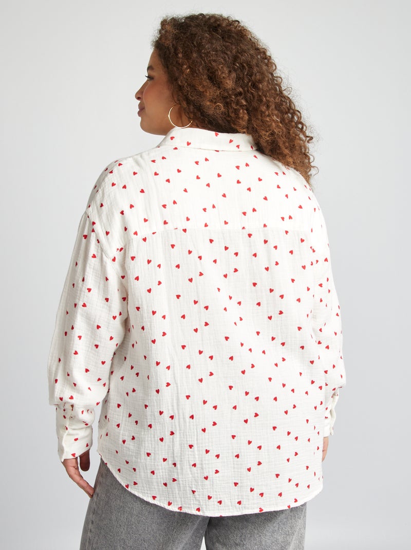 Camisa de gasa de algodón ROJO - Kiabi