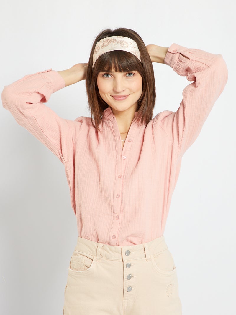 Camisa de gasa de algodón ROSA - Kiabi