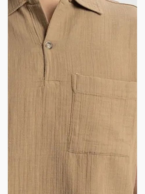Camisa de hombre de algodón de manga corta de ajuste relajado giesto - Kiabi Camisa de hombre de algodón de manga corta de ajuste relajado giesto - Kiabi
