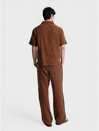Camisa de hombre de algodón de manga corta de ajuste relajado giesto