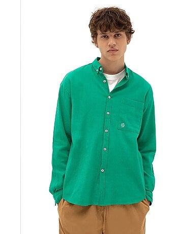 Camisa de hombre de algodón de manga larga con cuello abotonado giesto