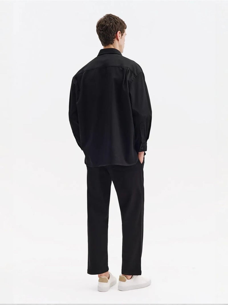 Camisa de hombre de algodón y lycra giesto Negro - Kiabi