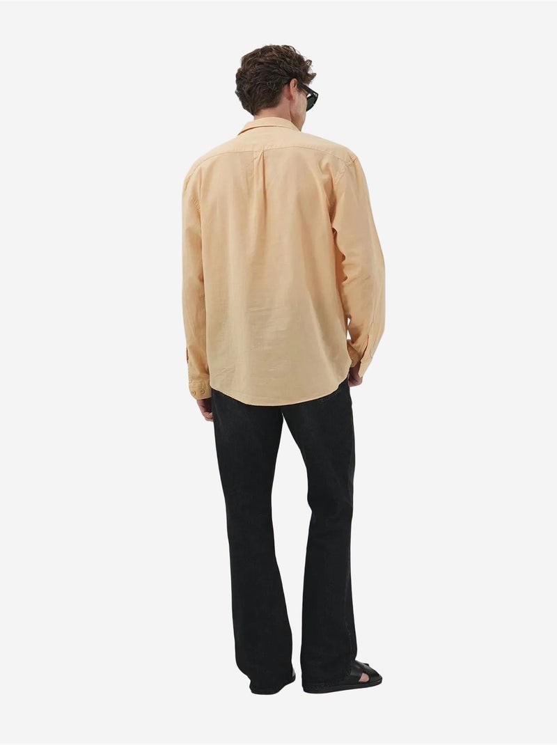 Camisa de hombre de popelina de algodón de ajuste normal giesto Beige natural - Kiabi