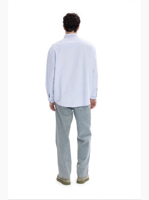 Camisa de hombre de popelina de algodón texturizada giesto - Kiabi Camisa de hombre de popelina de algodón texturizada giesto - Kiabi
