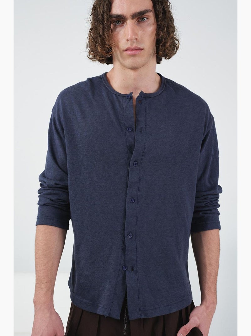 Camisa de hombre de punto giesto Azul marino - Kiabi