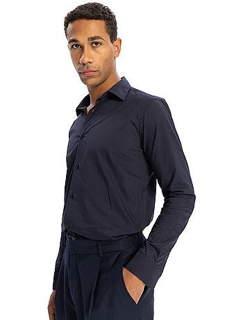 Camisa de hombre slim fit de popelina de algodón giesto