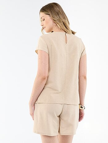 Camisa de lactancia de lino mezclado