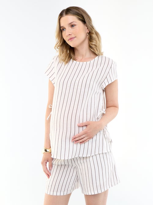 Camisa de lactancia de lino mezclado - Kiabi