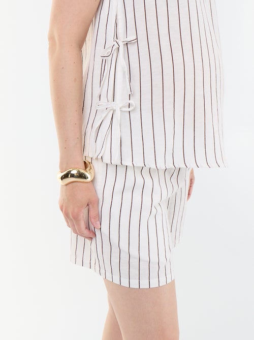 Camisa de lactancia de lino mezclado - Kiabi