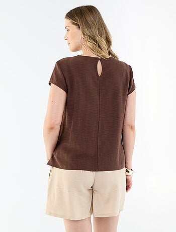 Camisa de lactancia de lino mezclado