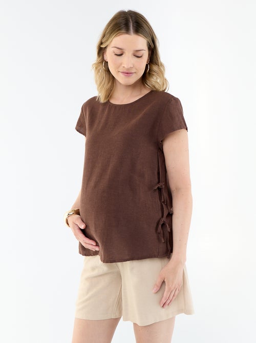 Camisa de lactancia de lino mezclado - Kiabi