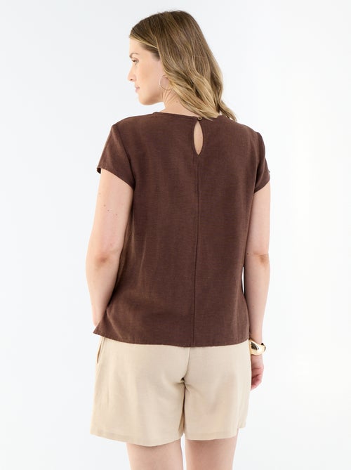 Camisa de lactancia de lino mezclado - Kiabi