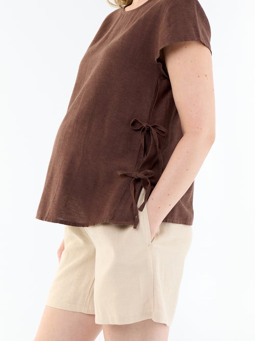 Camisa de lactancia de lino mezclado - Kiabi