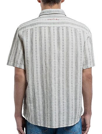 Camisa de lino a rayas para hombre Teddy Smith
