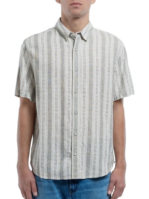 Camisa de lino a rayas para hombre Teddy Smith - Kiabi