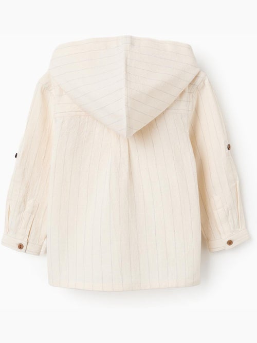 Camisa de lino a rayas y con capucha - Kiabi