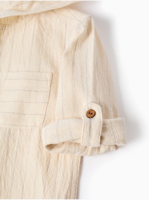 Camisa de lino a rayas y con capucha - Kiabi