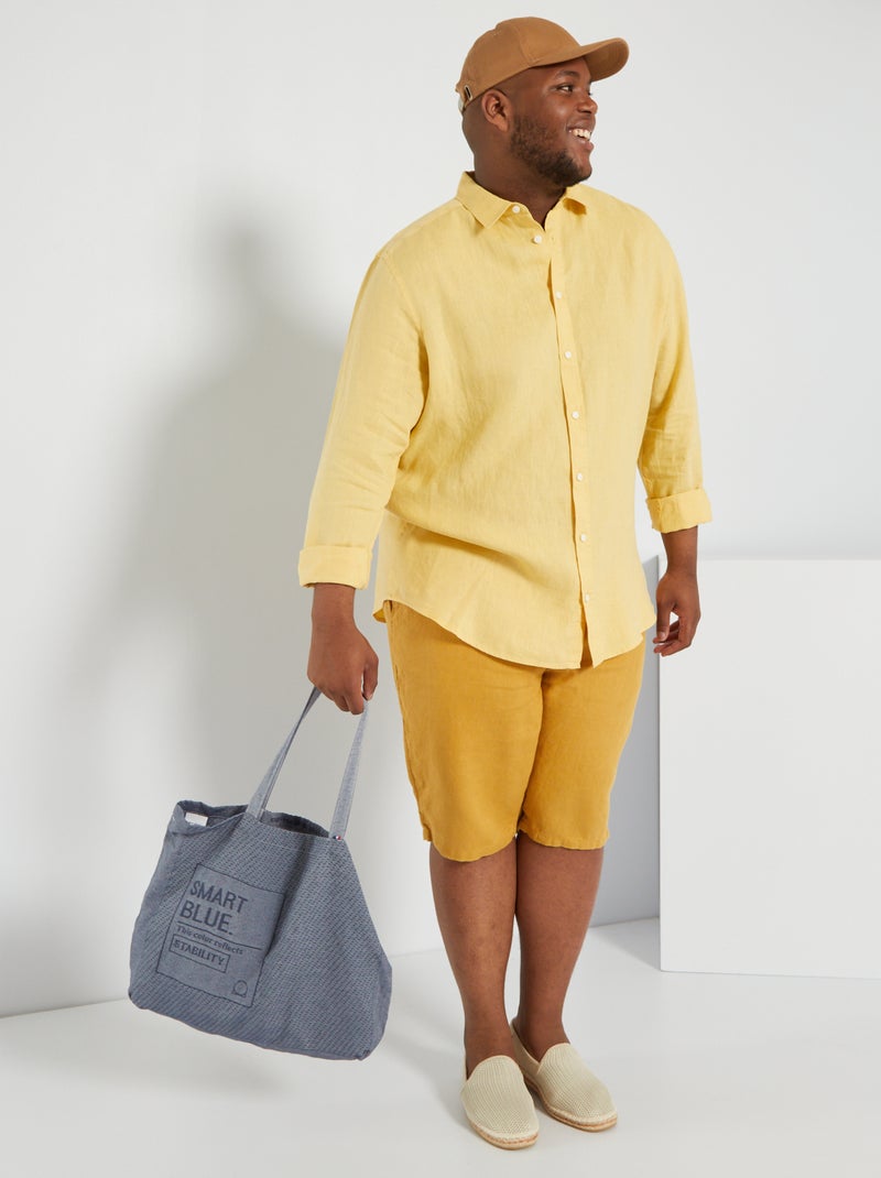 Camisa de lino amarillo - Kiabi