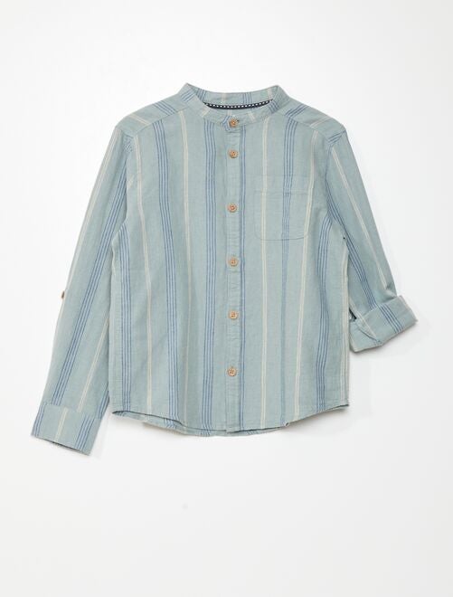 Camisa de lino con cuello mao - Kiabi