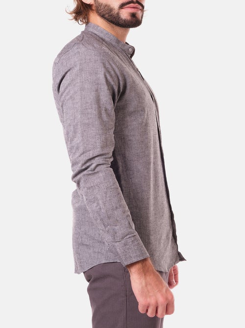 Camisa de lino con cuello mao - Kiabi