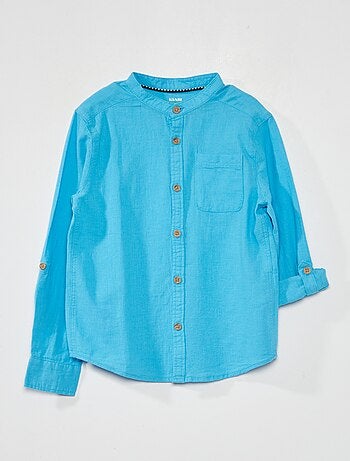 Camisa de lino con cuello mao - Kiabi