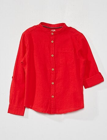 Camisa de lino con cuello mao - Kiabi