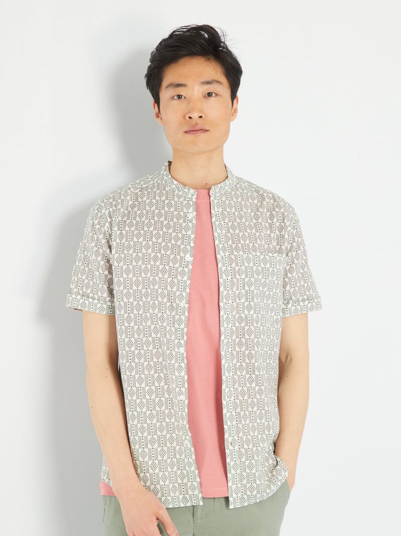 Camisa de lino con estampado BLANCO - Kiabi