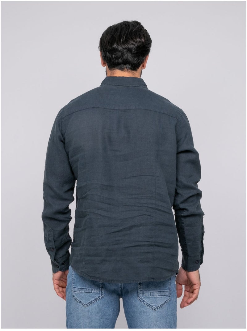 Camisa de lino DALAMO Azul marino - Kiabi