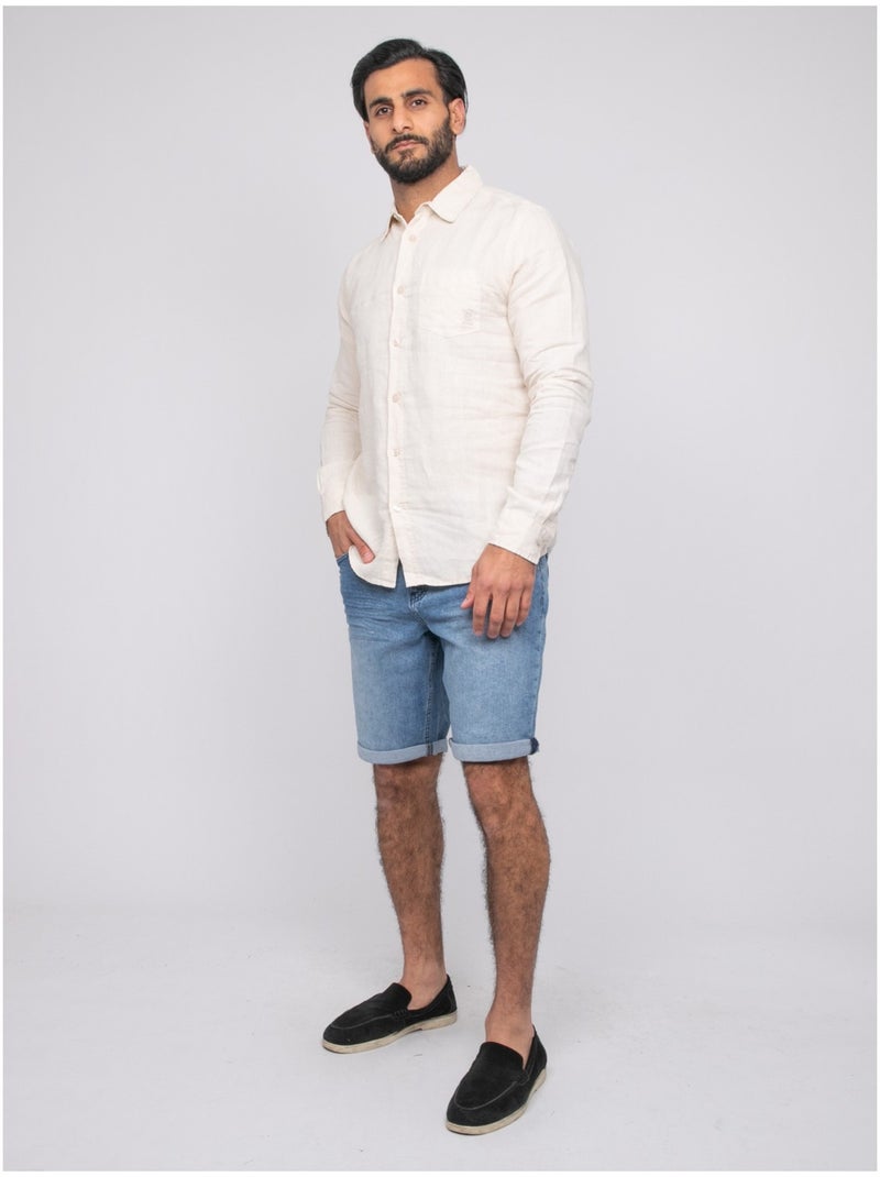 Camisa de lino DALAMO Beige - Kiabi