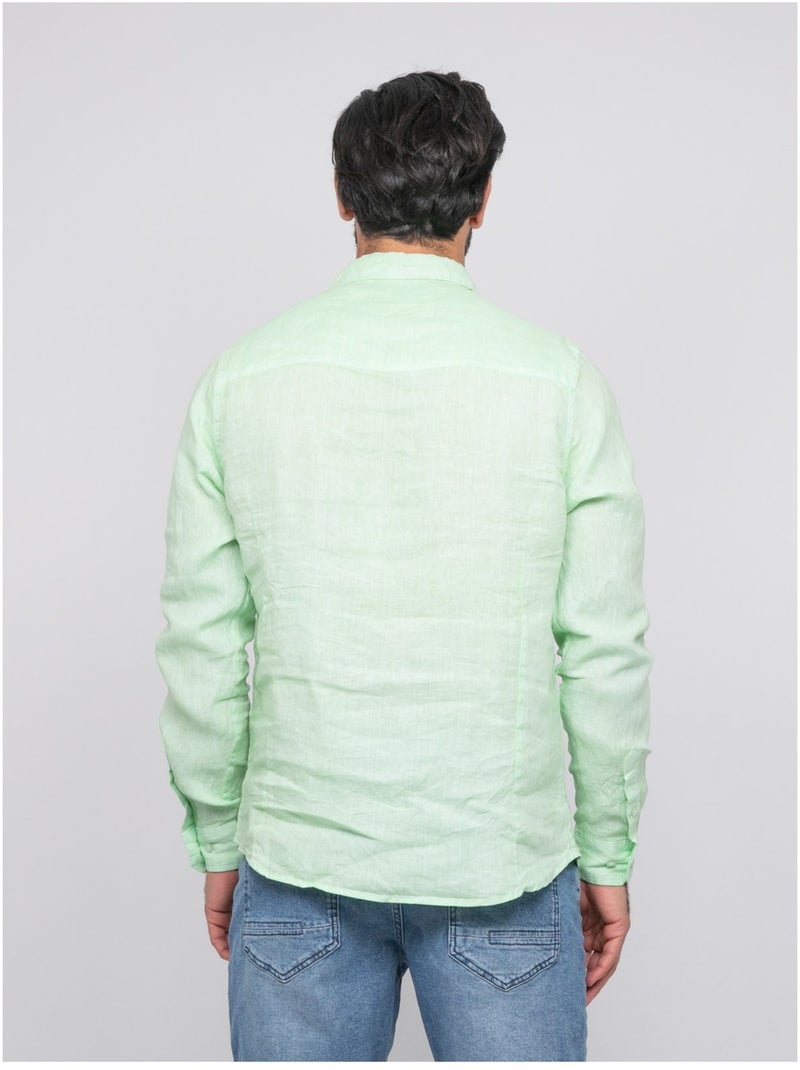 Camisa de lino DALAMO Verde - Kiabi