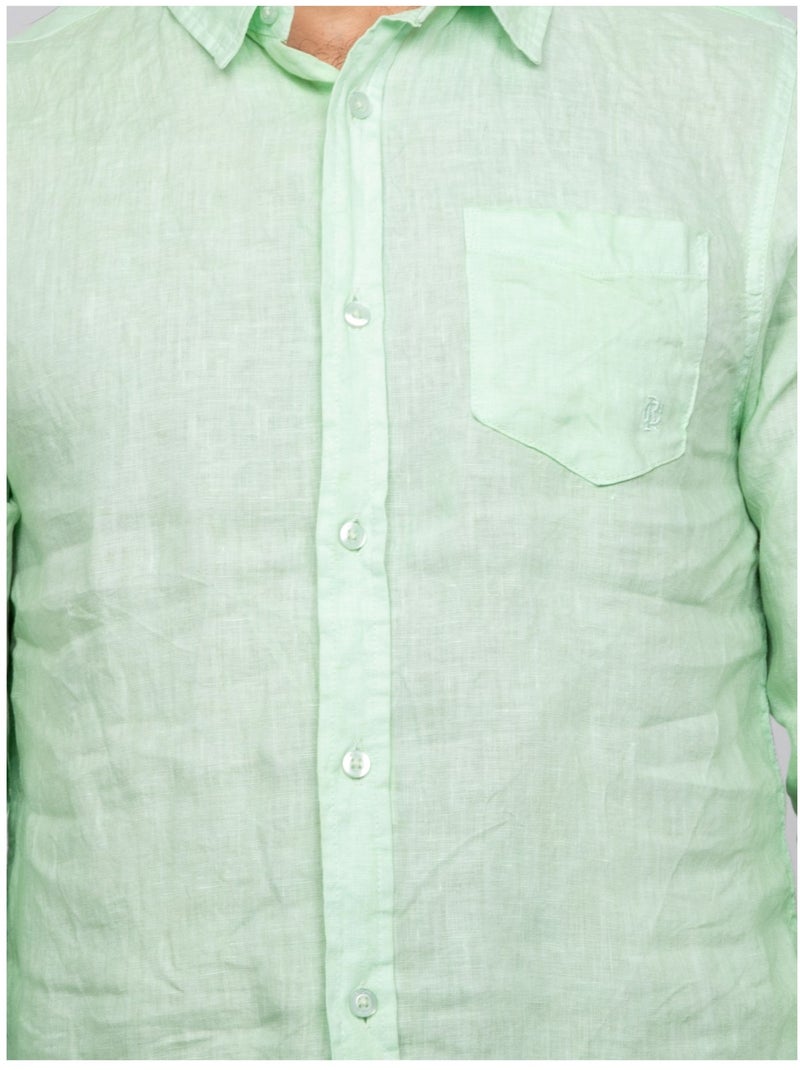 Camisa de lino DALAMO Verde - Kiabi