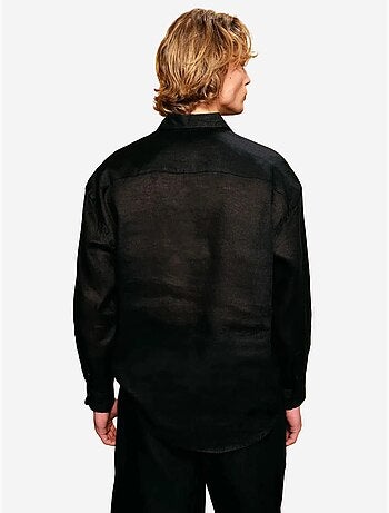 Camisa de lino de corte regular con cierre de botones giesto