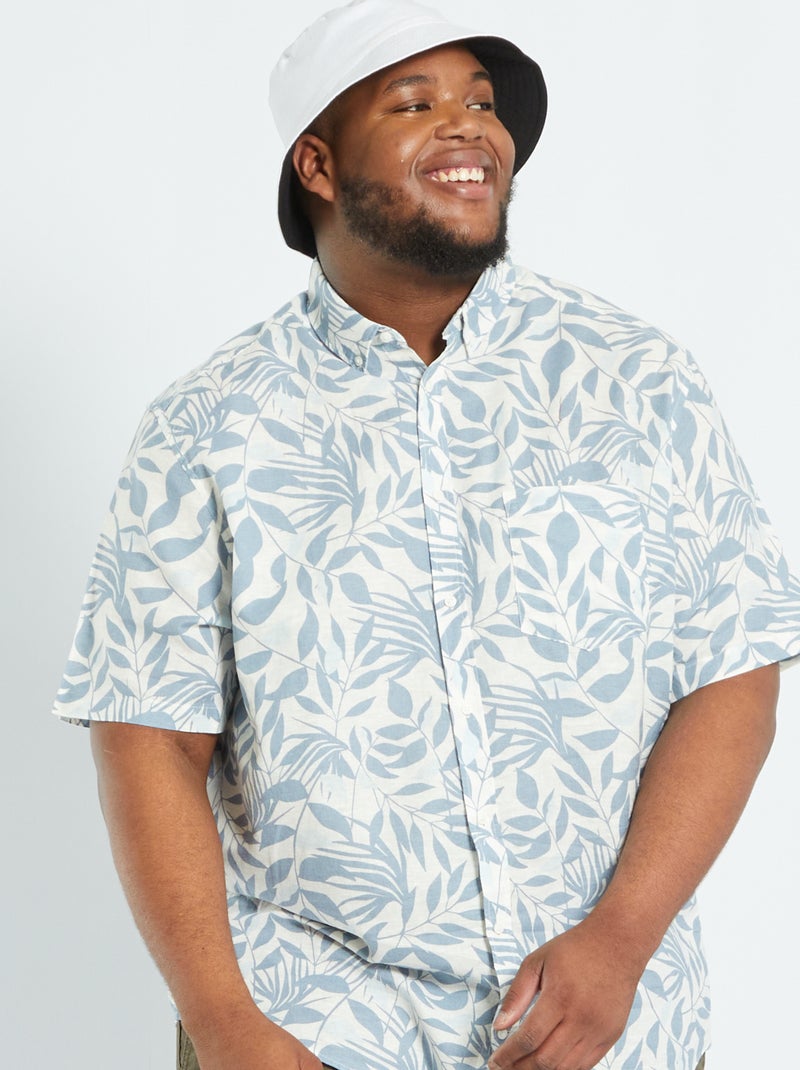 Camisa de lino de flores BLANCO - Kiabi